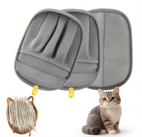 Aiwojiujiu Pro 2025 Fünf-Finger-Handschuhe zur Tierhaarentfernung - Fortschrittliches Tierhaarentfernungswerkzeug für Hunde & Katzen (Grau, S) von Aiwojiujiu