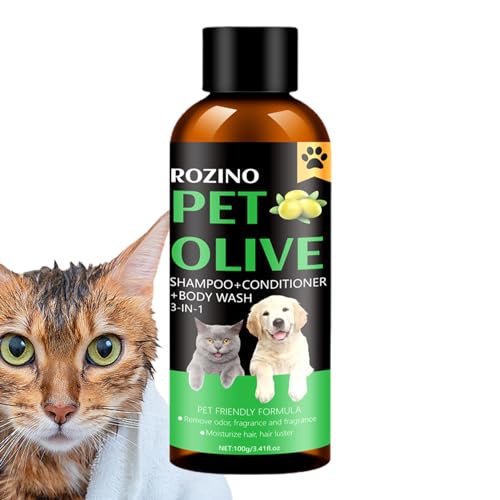 3 in 1 Hundeshampoo - Pflegendes Duschgel für Hunde - Geruchsentfernende, langanhaltende Hundesprays, Pflegemittel zur Reinigung, Pflege und Befeuchtung von Hunden, 100 g Aizuoni von Aizuoni