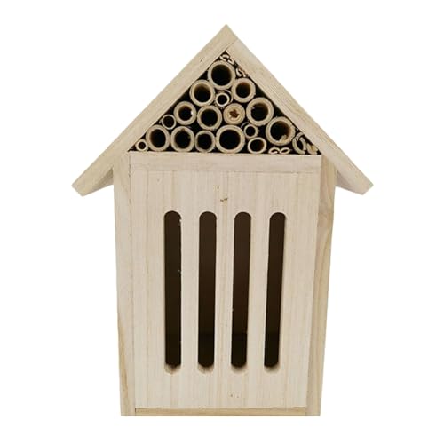 Aizuoni Bienenhaus aus Holz, Bienenhäuser für den Garten - Naturholz-Maurerbienenkasten und Schmetterlingshotel | Robuste und stilvolle Gartendekoration, langlebiger Bienenstock für Marienkäfer, von Aizuoni
