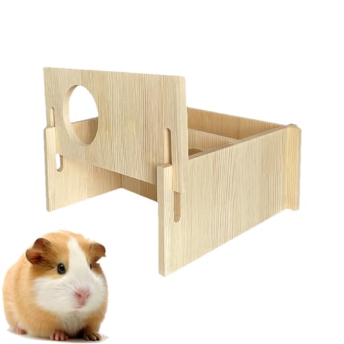 Aizuoni Hamsterhaus aus Holz, Hamsterversteck mit Mehreren Kammern | Quadratischer 2-Zimmer-Tunnel für große Kleintiere und Haustiere zum Erkunden von Spielzeug - Kleintier-Tunnelspielzeug, von Aizuoni