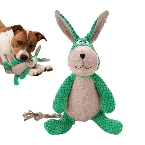 Aizuoni Hase Hundespielzeug,Hundespielzeug Kaninchen - Interaktives Hundespielzeug, quietschendes Plüschtier - Wiederverwendbarer quietschender Hundeplüsch, Zahnreinigungsspielzeug für Hunde, von Aizuoni