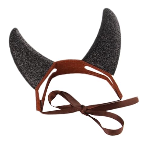 Aizuoni Haustier-Cosplay-Kostüm, Katzen-Halloween-Kostüme - Filz Halloween Teufelshörner,Leichte, süße Partygeschenke, tragbare Festliche Kopfbedeckung mit Riemen für Katzen, Hunde Aizuoni Haustier-Cosplay-Kostüm, Katzen-Halloween-Kostüme - Filz Halloween Teufelshörner,Leichte, süße Partygeschenke, tragbare Festliche Kopfbedeckung mit Riemen für Katzen, Hunde von Aizuoni