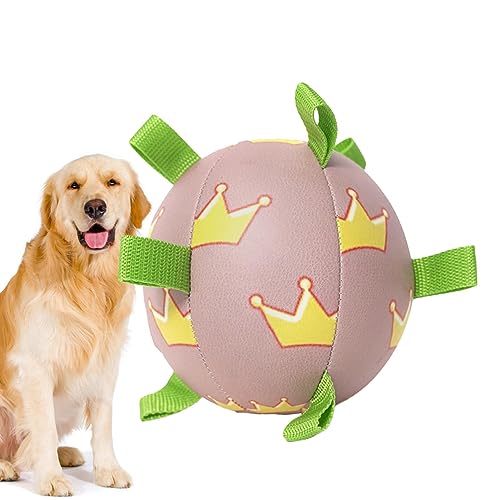 Aizuoni Haustierballspielzeug | Tragbare Outdoor-Hundebälle | Multifunktionaler interaktiver Welpen-Haustierball, wiederverwendbares Hunde-Wasserballspielzeug mit Riemen für kleine und mittelgroße von Aizuoni