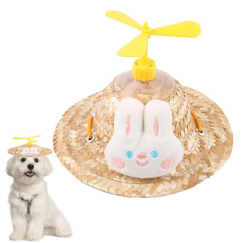 Aizuoni Hundepropellermütze, Propellermütze für Hunde | Kreativer Hunde-Sonnenhut mit Propellern | Sonnenhut für Welpen, Sombrero-Mütze für kleine Hunde, mexikanische Party-Foto-Requisite für kleine von Aizuoni
