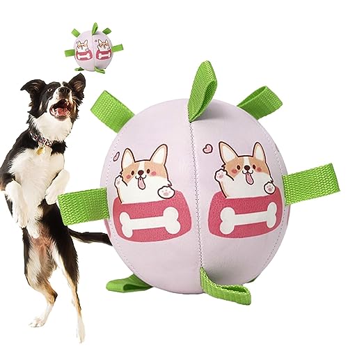 Aizuoni Hundespielzeugball - Tragbare Outdoor-Hundebälle - Multifunktionaler interaktiver Welpen-Haustierball, wiederverwendbares Hunde-Wasserballspielzeug mit Riemen für kleine und mittelgroße Hunde von Aizuoni