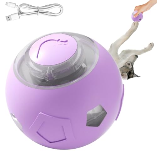 Aizuoni Interaktiver Hundeball - Bewegeglicher Hundeball & Interaktives Katzenspielzeug | Leises Haustier Spielzeug Mit LED-Beleuchtung Für Welpen Und Kätzchen Zur Indoor-Beschäftigung von Aizuoni