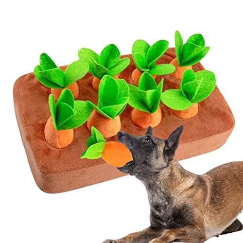 Aizuoni Karotten-Schnüffelmatte für Hunde, Haustier-Schnüffelmatte für Hunde,Süßes Karottenerntespielzeug - 2-in-1 rutschfeste Nasenarbeit-Futterspiele, interaktives Hundespielzeug, von Aizuoni