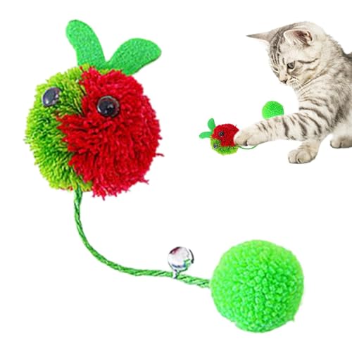 Aizuoni Katzenballspielzeug - Flauschige Spielzeugbälle für Kätzchen und Haustiere,Tragbare Katzen-Fuzzy-Bälle, Katzen-Trainingsspielbälle für kleine Haustiere, Katzen und Hunde zum Training von Aizuoni