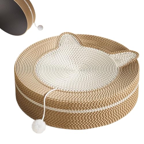 Aizuoni Katzenkratzbrett, Sisal-Katzenkratzbrett - Rundes Sisal-Kratzbrett für Haustierkatzen | Interaktives Brett zum Ausruhen und für körperliche Bewegung, Katze spielt Ball für Arbeitszimmer, Aizuoni Katzenkratzbrett, Sisal-Katzenkratzbrett - Rundes Sisal-Kratzbrett für Haustierkatzen | Interaktives Brett zum Ausruhen und für körperliche Bewegung, Katze spielt Ball für Arbeitszimmer, von Aizuoni