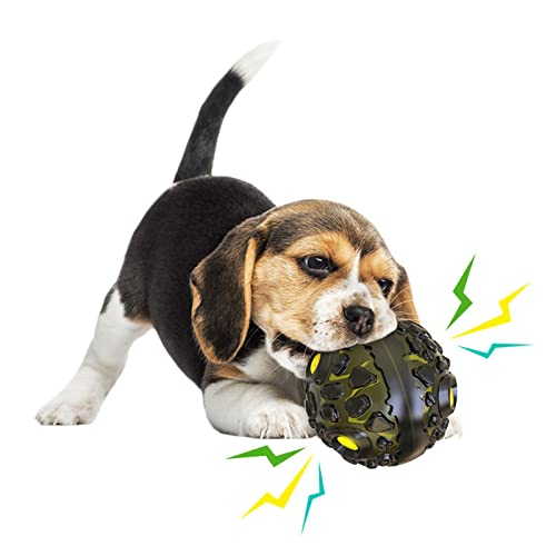 Aizuoni Kaubälle für Hunde - Welpenspielzeug zu Zahnen - Meteoritenbälle mit Quietscher, interaktives Hundespielzeug zur Zahnreinigung für kleine, mittelgroße und große Hunde zum Spielen von Aizuoni