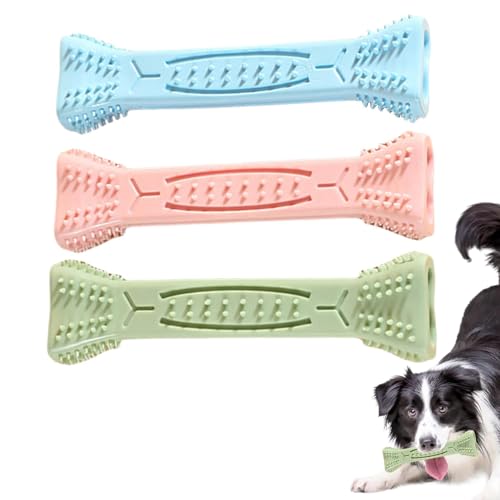 Aizuoni Kauspielzeug für Hundezähne, unzerstörbares Hundespielzeug für Aggressive Kauer - 3 Stück unzerstörbare, robuste Zahnreinigungsspielzeuge - Oral Care Lindert Langeweile Hundezahnbürstenstift von Aizuoni
