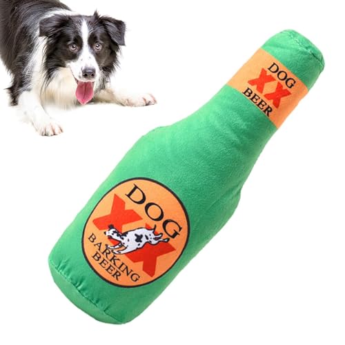 Aizuoni Kauspielzeug für Wasserflaschen für Hunde, Kauspielzeug für Hunde, Weinflasche,Plüsch-Quietschspielzeug für Hunde - Weiches Hundespielzeug, zahnendes Haustierspielzeug, sicheres von Aizuoni