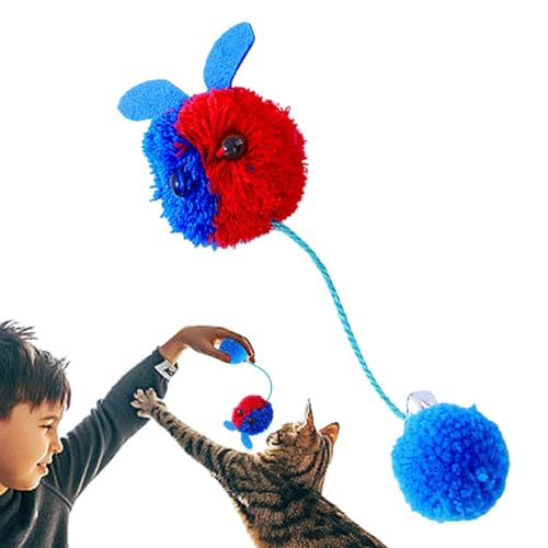 Aizuoni Plüsch-Haustierball,Flauschige Katzen-Fuzzy-Bälle für Kätzchen - Plüschkatzen-Fuzzybälle für das Training und Spielen von Kätzchen, Plüschspielzeugbälle für mittelgroße und kleine Hunde von Aizuoni
