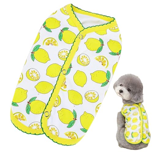 Aizuoni Sommer-Hundekleidung, Kleidung für Hunde | Weiche ärmellose Hundekleidung mit Erdbeermuster - Bequeme Haustier-Shirts mit Druckknopf auf der Rückseite, modische Alltagskleidung für den Außen- von Aizuoni