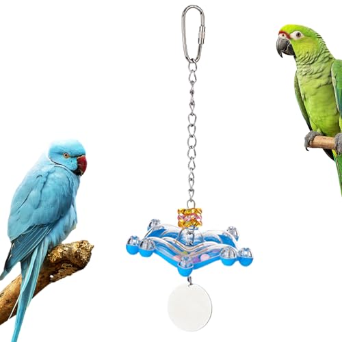 Aizuoni Vogelkäfig Spielzeug - Raumschiff-Rassel Für Papageien - Unterhaltsames Haustierzubehör Mit Knabberaktivität Für Wellensittiche, Unzertrennliche, Sittiche Und Aras von Aizuoni