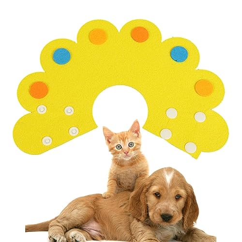 Elisabethanisches Halsband für Katzen,Verstellbarer Anti-Biss-Sonnenblumen-Halskragen - Tiergesundheitsbedarf für Katzen, Kätzchen, Welpen und Hunde Aizuoni von Aizuoni
