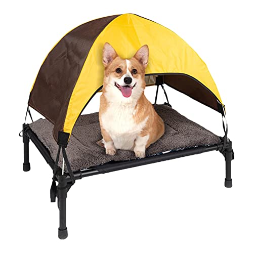 Erhöhtes Hundebett Abnehmbares Camping-Hundebett mit Baldachinzelt - Outdoor-Hundebett mit zusätzlicher Tragetasche, tragbares erhöhtes Haustier-Kühlbett für Hunde und Katzen von Aizuoni