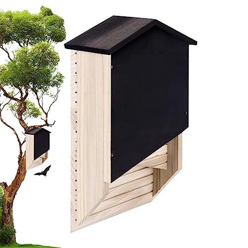 Fledermaushaus aus Holz - Fledermaus-Habitatbox aus Holz für den Außenbereich - Wiederverwendbare Fledermausbox, Holzdekoration für den Winterschlaf, Fledermausnest aus Holz für den Garten, Aizuoni von Aizuoni