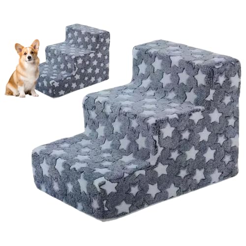 Hundetreppe Fürs Bett - Haustiertreppe Mit 3 Stufen rutschfeste Katzenrampe Fürs Sofa,Waschbare Ausbalancierte Tierrampe Entfernbare Katzentreppe Für Indoor Schlafzimmer Fensterbank Hundetreppe Fürs Bett - Haustiertreppe Mit 3 Stufen rutschfeste Katzenrampe Fürs Sofa,Waschbare Ausbalancierte Tierrampe Entfernbare Katzentreppe Für Indoor Schlafzimmer Fensterbank von Aizuoni