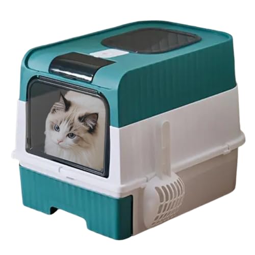 Katzenklo - Katzenklo Mit Deckel | Geruchsdichter Klappbarer Leichter Katzentoilettenbehälter Mit Siebschaufel Und Reisefreundlichem Tragegriff Für Unterwegs Katzenklo - Katzenklo Mit Deckel | Geruchsdichter Klappbarer Leichter Katzentoilettenbehälter Mit Siebschaufel Und Reisefreundlichem Tragegriff Für Unterwegs von Aizuoni