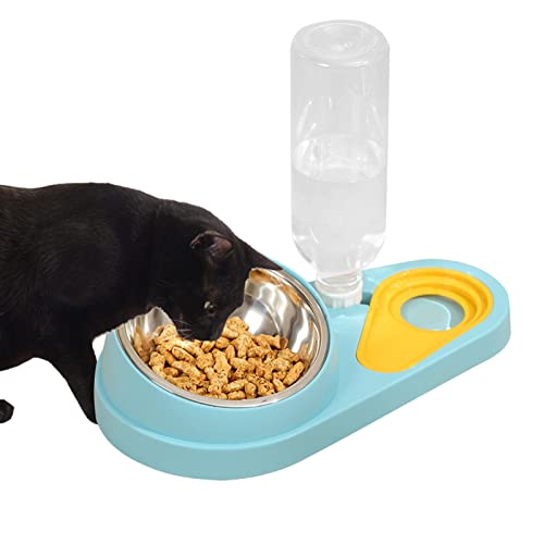 Katzennapf erhöht geneigt - Automatischer Wasserspender und Futternapf für Haustiere,Tierbedarf für Katzen Hunde Futter- und Tränkzubehör Aizuoni von Aizuoni