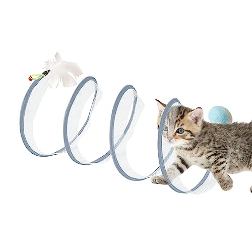 Katzenspielzeug-Tunnelnest, Katzentunnelspielzeug für den Innenbereich, Tragbares interaktives Haustier-Abenteuer-Tunnelspielzeug, interaktives Katzenfederspielzeug für Katzen, Hunde, kleine Aizuoni von Aizuoni