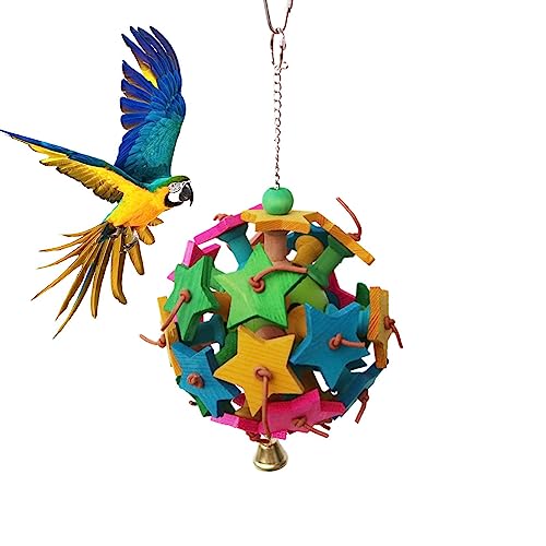 Vogelfutterspielzeug | Kauspielzeug für Vögel aus Holz,Verschleißfestes Holzblock-Vogel-Papageien-Spielzeug, Holzfutter-Vogel-Papageien-Spielzeug für Vögel, Nymphensittiche, mittelgroße Aizuoni von Aizuoni