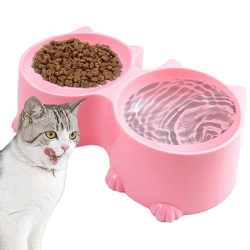 Wasser- und Futternapf-Set für Haustiere, Cat Design Hohe Futternäpfe für Katzen, erhöht, Haustier-Wasser- und Futternapf-Set, Katzen-Futternäpfe, schützender Katzen-Futternapf, erhöhte Aizuoni von Aizuoni