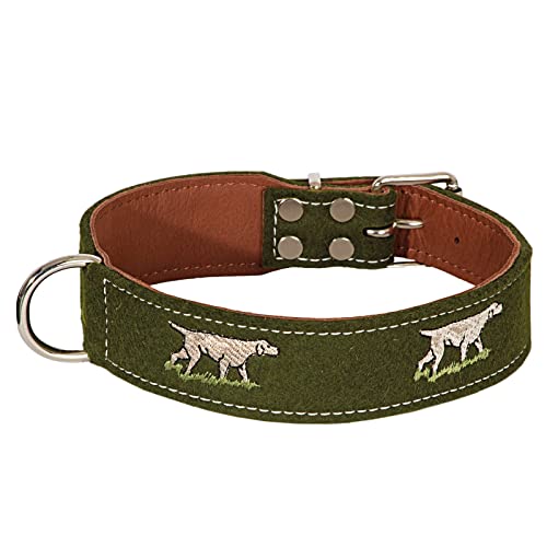 AKAH Filz Halsband für Jagdhunde - Hundehalsband für mittlere und große Hunde - Halsung Hund Bestickt (L) von Akah