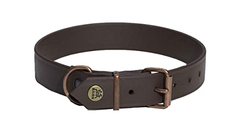 Akah BioThane® Halsband Hundehalsband witterungsbeständig und wasserfest, reißfest bis 450 Kg für Jagdhunde braun oder schwarz von oefele.de (45 cm, Braun) von Akah