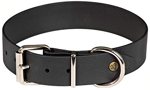 Akah BioThane® Halsband Hundehalsband witterungsbeständig und wasserfest, reißfest bis 450 Kg für Jagdhunde braun oder schwarz von oefele.de (45 cm, Schwarz) von Akah