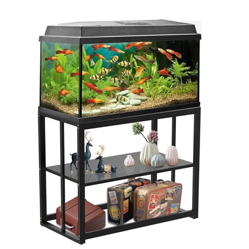 Akenow Aquariumständer für Schildkröten, doppellagig, Metall, mit Aufbewahrung, Schildkröten-Terrarien, 92,5 x 47 x 73,9 cm von Akenow