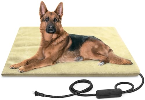 Akentio Haustier-Heizkissen für Hund & Katze, verstellbares 6 Temperatur-Katzen-Heizkissen mit 6 Timern, mehrere Größen, Hunde-Heizkissen mit kaufester Schnur, automatische Abschaltung von Akentio