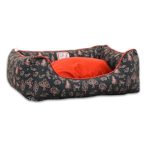 Akinu BÖHMERWALD Hundebett für Hunde - Hagebutt-Rot, XL 110 x 80 cm, Orthopädisches Hundebett, Waschbar, mit Antirutsch-Unterlage, Ideal für Große Hunde von Akinu