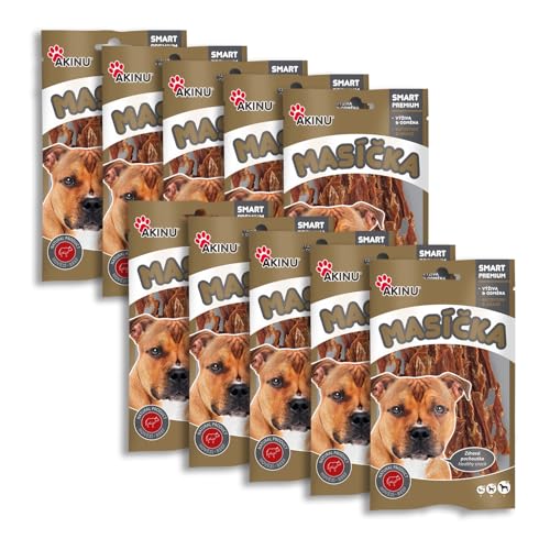 Akinu Hundeleckerli Rinderstrips – Getreidefreie Hunde Leckerlis – 10er Pack (10 x 75 g) – Hoher Fleischanteil, Natürliche Belohnung für Vitalität – Dog Treats Akinu Hundeleckerli Rinderstrips – Getreidefreie Hunde Leckerlis – 10er Pack (10 x 75 g) – Hoher Fleischanteil, Natürliche Belohnung für Vitalität – Dog Treats von Akinu