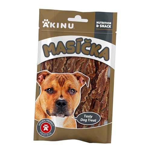 Akinu Hundeleckerli Rinderstrips – Getreidefreie Hunde Leckerlis – 10er Pack (10 x 75 g) – Hoher Fleischanteil, Natürliche Belohnung für Vitalität – Dog Treats von Akinu