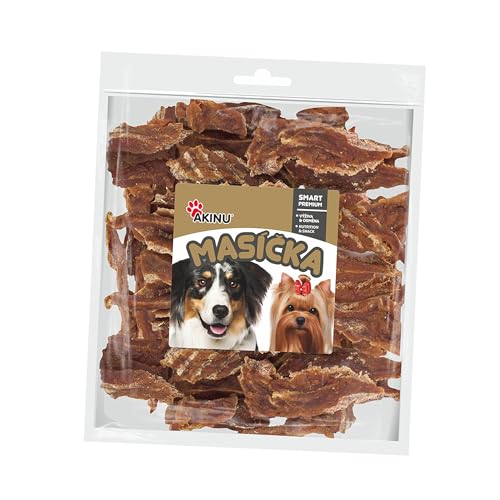 Akinu Hundeleckerli Rindstrips – Getreidefreie Hunde Leckerlis für Training oder als Snack – 6er Pack (6 x 300 g) – Hoher Fleischanteil, Natürliche Belohnung für Vitalität – Dog Treats von Akinu