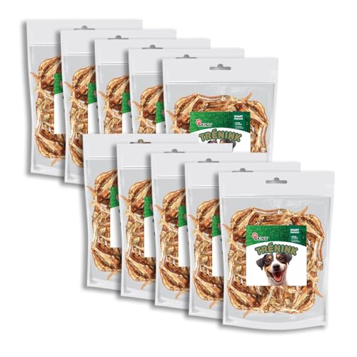 Akinu Hundeleckerli Fisch – Getreidefreie Hunde Leckerlis für Training oder als Snack – 10er Pack (10 x 75 g) – Reich an Omega-3, Natürliche Belohnung für gesunde Haut & Fell – Dog Treats von Akinu
