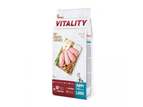 Akinu Vitality Hundefutter - für große Welpen | Huhn & Grieben | Trockenfutter | 12 kg Akinu Vitality Hundefutter - für große Welpen | Huhn & Grieben | Trockenfutter | 12 kg von Akinu