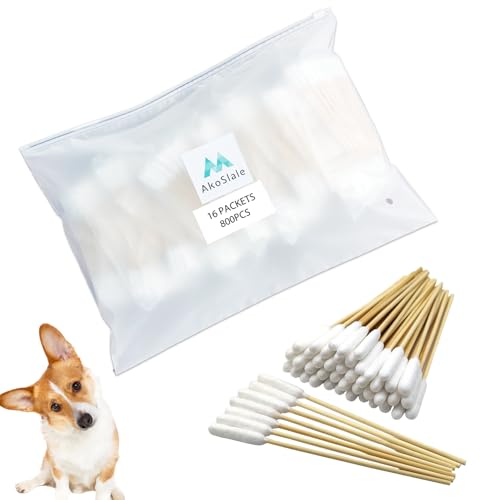 AkoSlale Lange Wattestäbchen für Hundeohrenreinigung, 800 Stück, 11,9 cm, biologisch abbaubare Baumwollspitzen, umweltfreundliche Bambus-Baumwolle, Haustierohrenpflege und Wundbehandlung, 16 AkoSlale Lange Wattestäbchen für Hundeohrenreinigung, 800 Stück, 11,9 cm, biologisch abbaubare Baumwollspitzen, umweltfreundliche Bambus-Baumwolle, Haustierohrenpflege und Wundbehandlung, 16 von AkoSlale