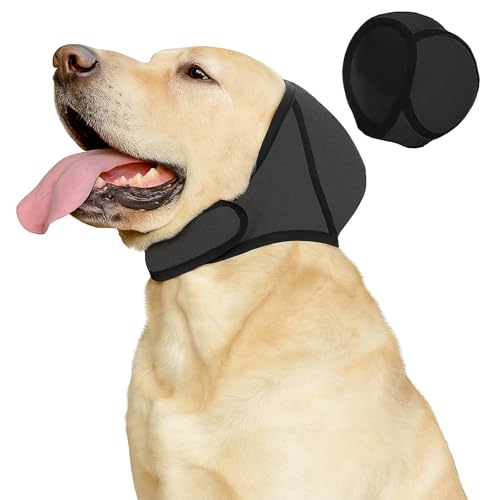 Beruhigender Hunde-Kapuzenpullover mit Ohrenschutz, geräuschreduzierender Angstwickel für Hunde, Haustierpflege, Kopfbedeckung für Donner, Feuerwerk und Baden (Grau, beruhigender Kapuzenpullover für von AkoSlale