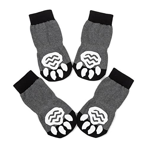 Akopawon 4 Stück Anti-Rutsch-Socken für Hunde und Katzen, Pfotenschutz, Traktionskontrolle, für den Innenbereich, gestrickte Haustiere, Hunde, Katzen, Gummi-Verstärkung von Akopawon