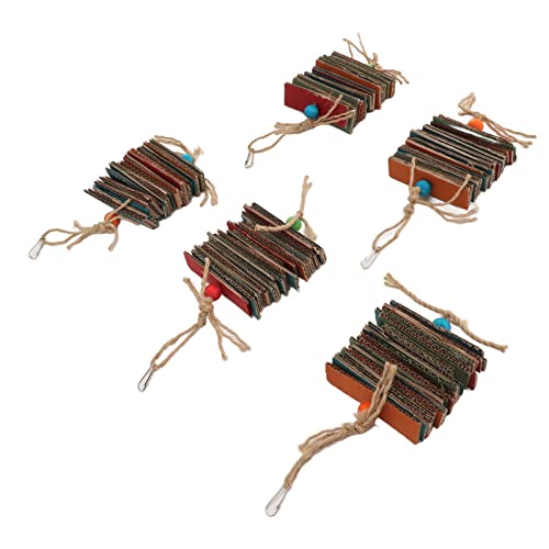 5 Stück Kauornamente aus Pappe für Papageien, Lustige Bissfestigkeit, Kauornamente für Vögel, für Grausittiche, Kleine Kakadus, Bunt, für den Heimgebrauch (Colorful) von Akozon