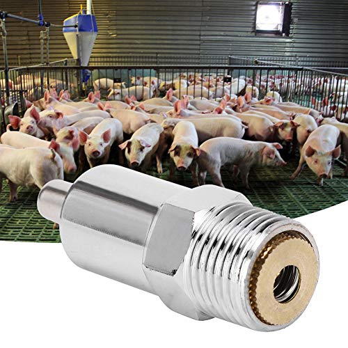 5 Stück Verdickte, mit Kupfer überzogene Schweine-Nippeltränken – Abnehmbares Automatisches Schweinetrinkzubehör für Vieh und Schweine von Akozon