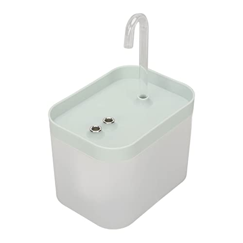 Akozon 1,5L Automatischer Katzenwasserbrunnen Niedriger Rausch -Haustier -Trinkspender für Katzen und Hunde (Transparenter Körper mit blaugrauem Deckel) von Akozon
