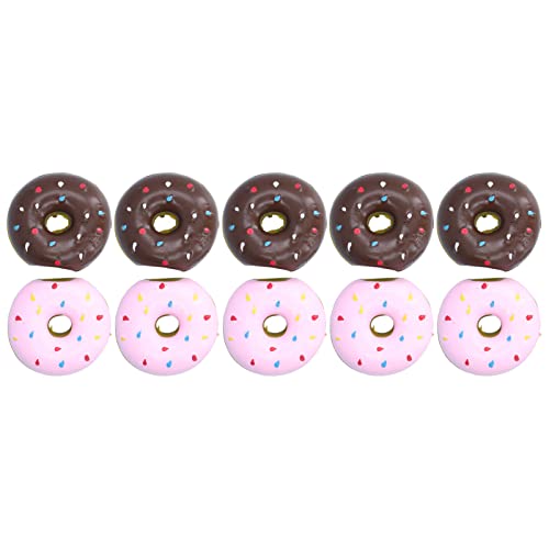 Akozon 10 Pack Latex Hund Quietschende Ornamente Weiche Donut -Kauen -Ornamente für Fetch, Kauen und Interaktives Spiel von Akozon