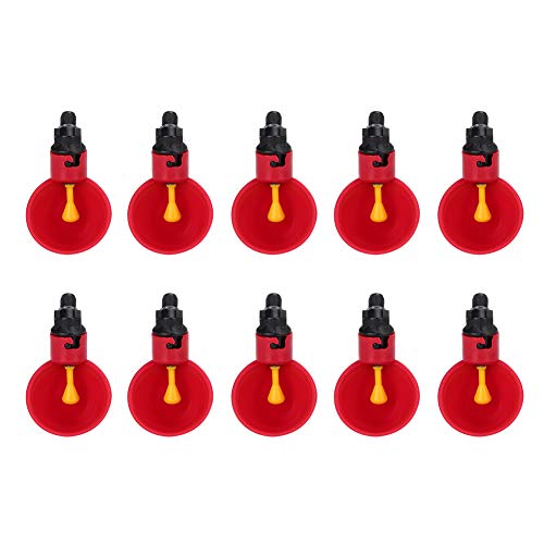 Akozon 10 Stück Automatische Hühnertränke mit Wassernapf, Einfach zu Installierendes Trinkwasserwerkzeug und Käfigzubehör für Geflügel, Hochwertiges, Langlebiges Material, Akozon 10 Stück Automatische Hühnertränke mit Wassernapf, Einfach zu Installierendes Trinkwasserwerkzeug und Käfigzubehör für Geflügel, Hochwertiges, Langlebiges Material, von Akozon