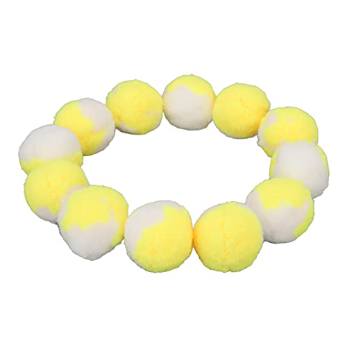 Akozon 12 -pcs Interactive Plush Cat Ornamente Kugeln Weich, Elastisch und Ruhig Kautbälle für Innenkätzchen (Yellow) von Akozon