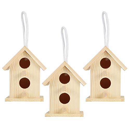 Akozon 3er-Pack, Bezaubernde Outdoor-Vogelhäuschen aus Holz, Vogelnistkäfig, Gartendekorationsartikel Akozon 3er-Pack, Bezaubernde Outdoor-Vogelhäuschen aus Holz, Vogelnistkäfig, Gartendekorationsartikel von Akozon
