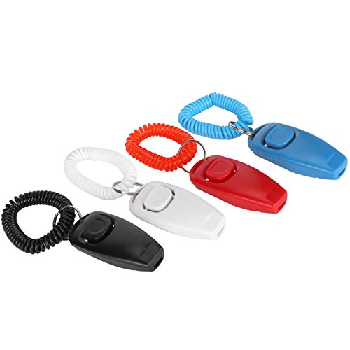 Akozon 4 Stück 2-in-1 Haustier-Trainings-Clicker und Rückrufpfeife, Verhaltenszubehör für das Trainieren, Multifunktionales Zubehör für den Heimgebrauch Akozon 4 Stück 2-in-1 Haustier-Trainings-Clicker und Rückrufpfeife, Verhaltenszubehör für das Trainieren, Multifunktionales Zubehör für den Heimgebrauch von Akozon